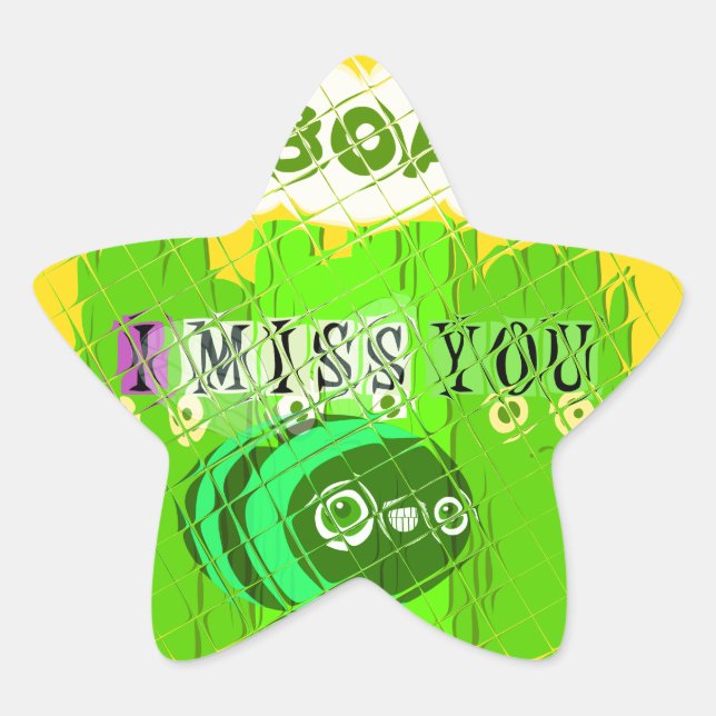 Whimsical Bored but Thinking of You Star Sticker (Front)