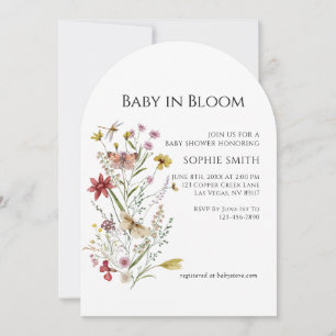 Whimsical Botanical Baby In Bloom Invitation