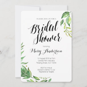 Whimsical Botanical Bridal Shower Invitation