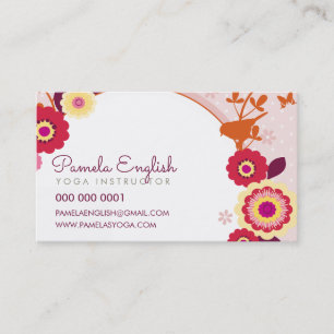 WHIMSICAL BOTANICAL floral nature autumn colours Business Card