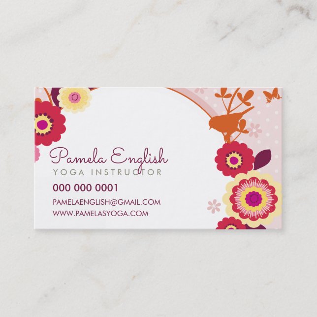 WHIMSICAL BOTANICAL floral nature autumn colours Business Card (Front)