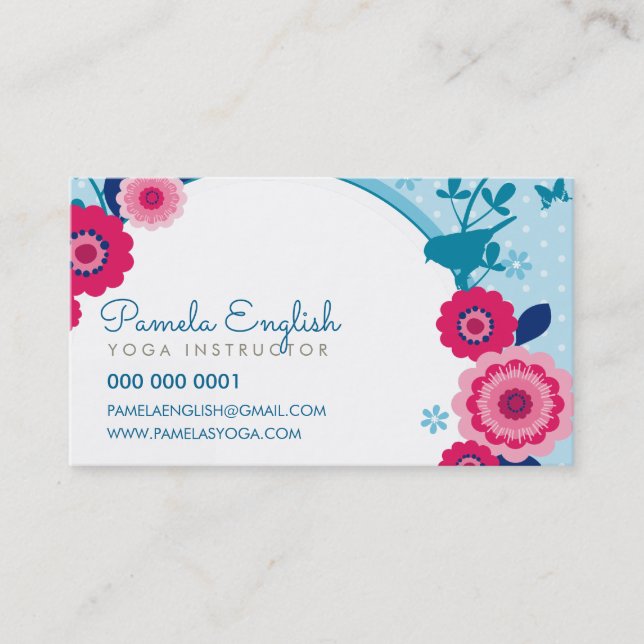 WHIMSICAL BOTANICAL floral nature winter colours Business Card (Front)