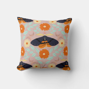 Whimsical Botanical Moth Collection Cosy Art Cushion