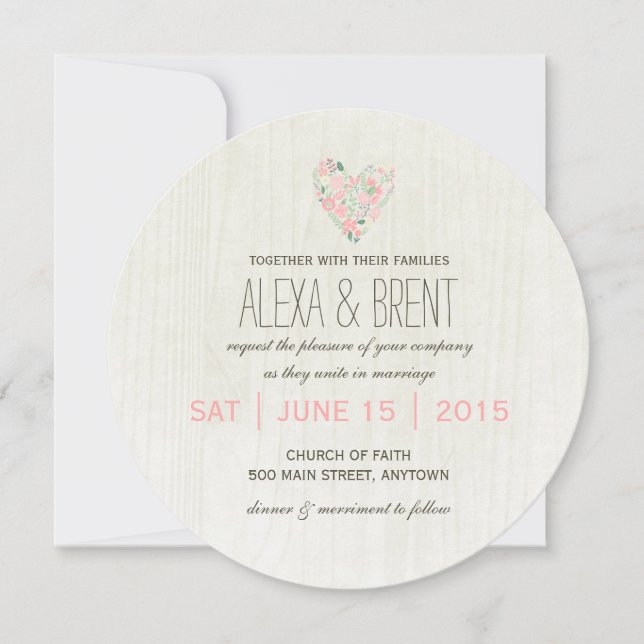 Whimsical Botanical Wedding Invitations (Front)