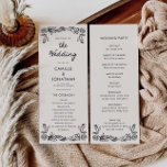 Whimsical Botanical Wedding Program Programme<br><div class="desc">Add a touch of charm to your wedding day with our Whimsical Floral Wedding Program. This beautifully designed program features hand drawn floral illustrations,  perfect for a playful yet elegant celebration. Matching items in our store Cava party design</div>
