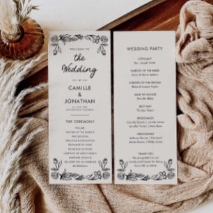 Whimsical Botanical Wedding Program Programme