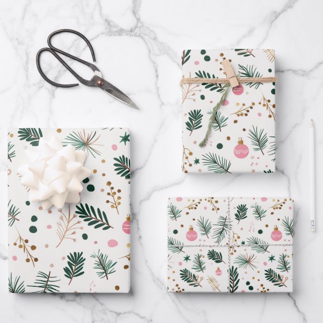 Whimsical Botanical  Wrapping Paper Sheet (Front)