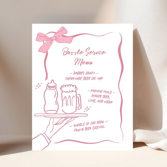 Whimsical Bottle Service Baby Shower Bar Menu Sign (Creator Uploaded)