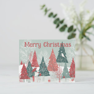 Whimsical Boughs Christmas Card, Custom Christmas  Holiday Postcard