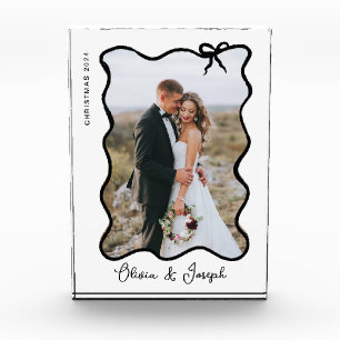 Whimsical Bow   Black and White Photo Block