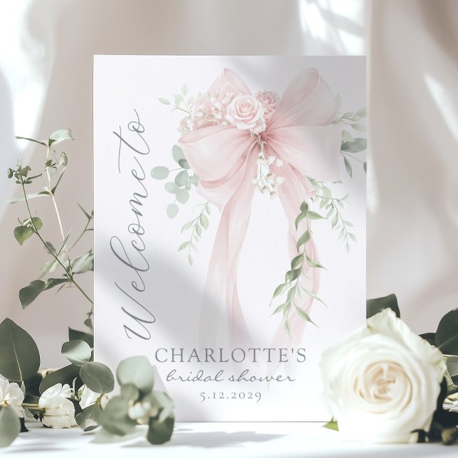 Whimsical Bow Bridal Shower Welcome Poster (Creator Uploaded)