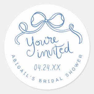 Whimsical Bow Custom Bridal Shower Envelope Seals