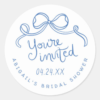 Whimsical Bow Custom Bridal Shower Envelope Seals