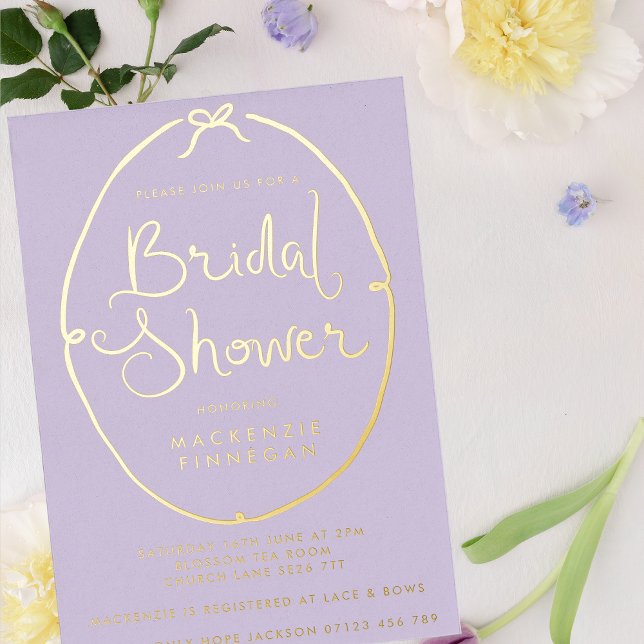 Whimsical Bow Lilac & Gold Bridal Shower (Creator Uploaded)