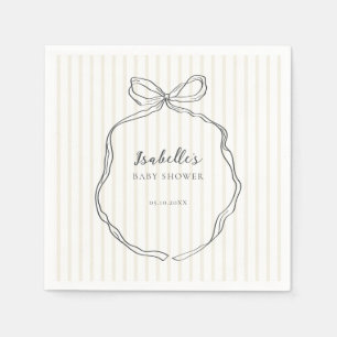 Whimsical Bow Neutral Baby Shower Napkin