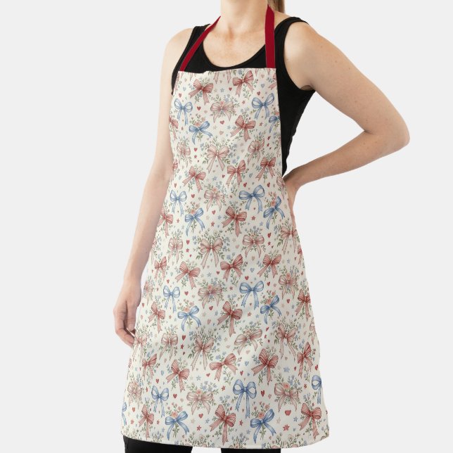 Whimsical Bow‑Pattern Garden Style Apron (Insitu)