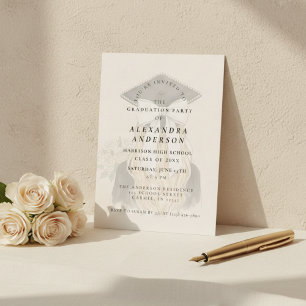 Whimsical Bow Photo Graduation Party Invitation