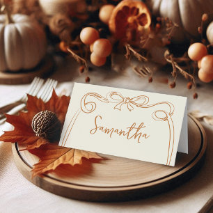 Whimsical Bow Thanksgiving Place Cards