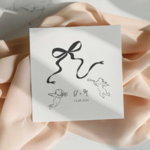 Whimsical Bow Wedding Napkin
