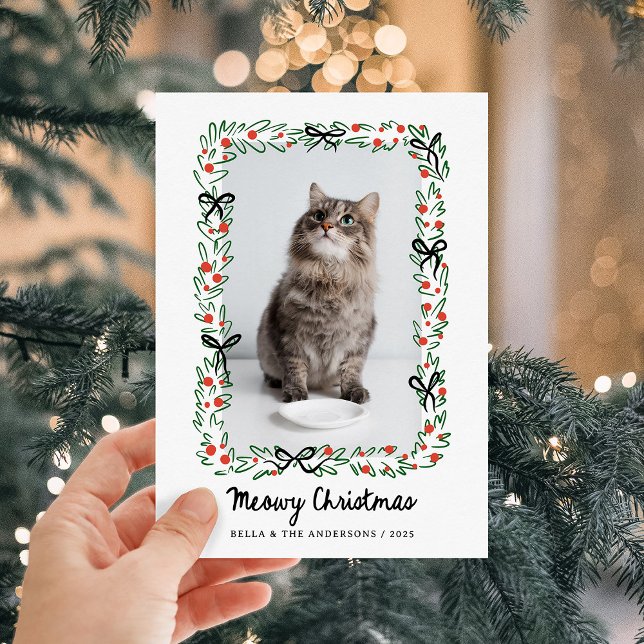 Whimsical Bows | Cute Meowy Christmas from the Cat Holiday Card (Creator Uploaded)