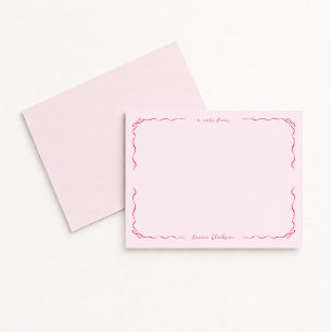 Whimsical Bows Pink Border Note Card