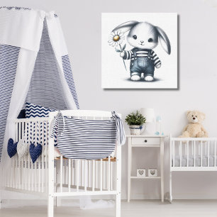 Whimsical Boy Bunny Canvas Print