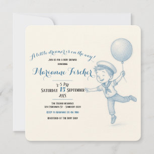 Whimsical Boy's Baby Shower Invitation