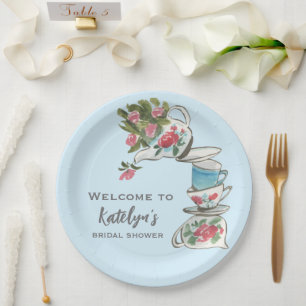 Whimsical Bridal Shower Tea Party Paper Plate