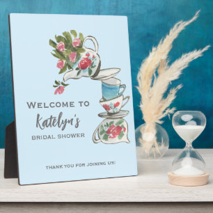 Whimsical Bridal Tea Welcome Tabletop Plaque