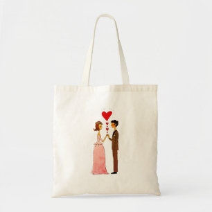 Whimsical Bride and Groom in Love Wedding Tote Bag
