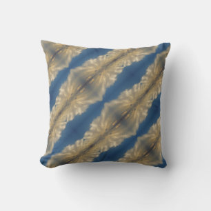Whimsical Bright Blue White Stripe Vivid Abstract Cushion