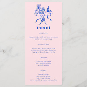 Whimsical Buffet Table Doodle Sketch Modern CUSTOM Menu