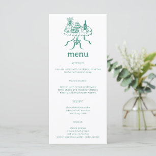 Whimsical Buffet Table Doodle Sketch Modern CUSTOM Menu