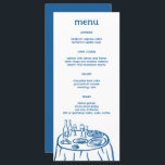 Whimsical Buffet Table Doodle Sketch Modern CUSTOM Menu<br><div class="desc">Use these sweet whimsical menu cards for your wedding, engagement party, bridal shower or other event. Hand drawn by me for you. Fully editable, add your own text or background colour. Click "personalise" to edit the text and "edit design" to change fonts, colours and add text. Change the paper type...</div>