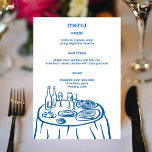 Whimsical Buffet Table Doodle Sketch Modern CUSTOM Menu<br><div class="desc">Use these fun whimsical menu cards for your wedding, engagement party, bridal shower or other event. Hand drawn by me for you. Fully editable, add your own text or background colour. Click "personalise" to edit the text and "edit design" to change fonts, colours and add text. Change the paper type...</div>