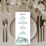 Whimsical Buffet Table Doodle Sketch Modern CUSTOM Menu<br><div class="desc">Use these sweet whimsical menu cards for your wedding, engagement party, bridal shower or other event. Hand drawn by me for you. Fully editable, add your own text or background colour. Click "personalise" to edit the text and "edit design" to change fonts, colours and add text. Change the paper type...</div>