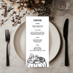 Whimsical Buffet Table Doodle Sketch Modern CUSTOM Menu<br><div class="desc">Use these sweet whimsical menu cards for your wedding, engagement party, bridal shower or other event. Hand drawn by me for you. Fully editable, add your own text or background colour. Click "personalise" to edit the text and "edit design" to change fonts, colours and add text. Change the paper type...</div>