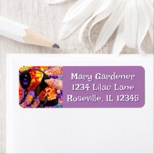 Whimsical Bumble Bee Floral Orange Red Yellow