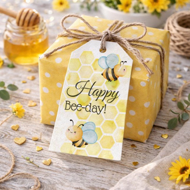 Whimsical Bumblebee Birthday Gift Tags (Creator Uploaded)