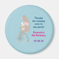 Whimsical Bunny and Bear Birthday Thank You