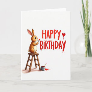 Whimsical Bunny Art Card