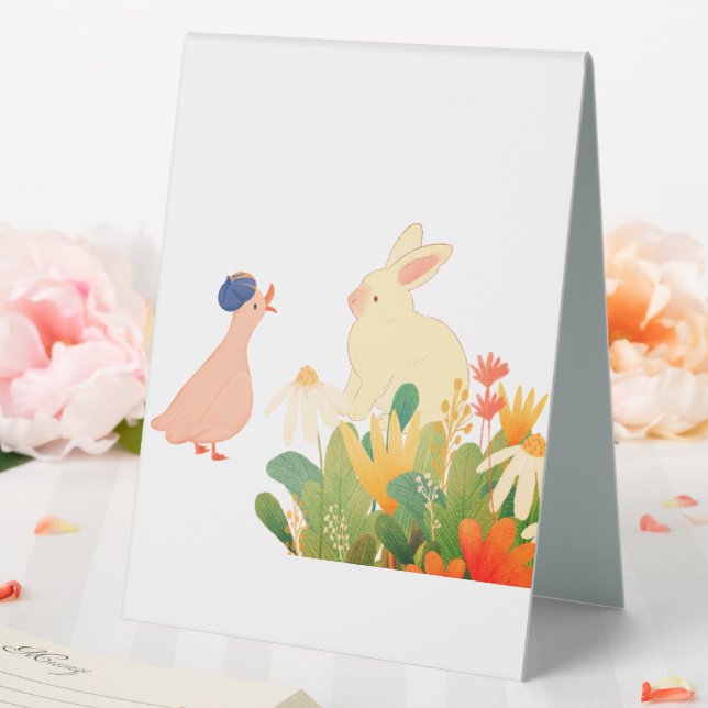 Whimsical Bunny & Bird in Bloom – Cute Spring Fore (In SItu (Wedding))