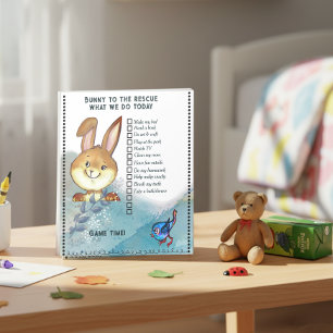Whimsical Bunny Chore Chart Notepad Kids