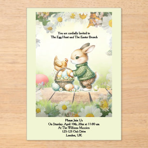 Whimsical Bunny Easter Acrylic Invitation