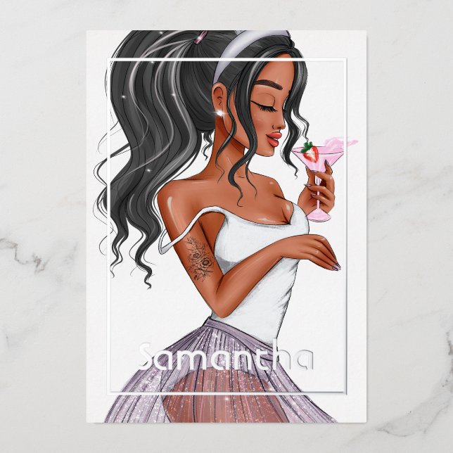 Whimsical Bunny Easter Birthday Cocktail Girl (Front)