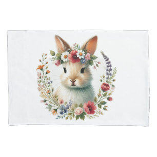 Whimsical Bunny Face Pillowcase