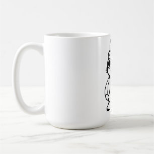 Whimsical bunny, groovy rabbit coffee mug