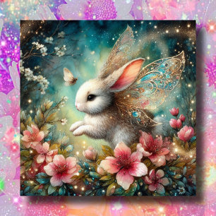 Whimsical Bunny Happy Easter Christian Bible Verse Holiday Card