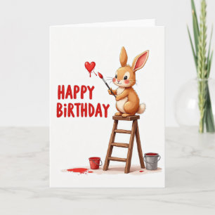 Whimsical Bunny Heart Card
