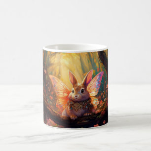 Whimsical bunny in an enchanted forest coffee mug